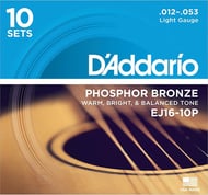 Acoustic Guitar Strings Phosphor Bronze EJ16 10 Set Pack of EJ16-10P Light 12-53